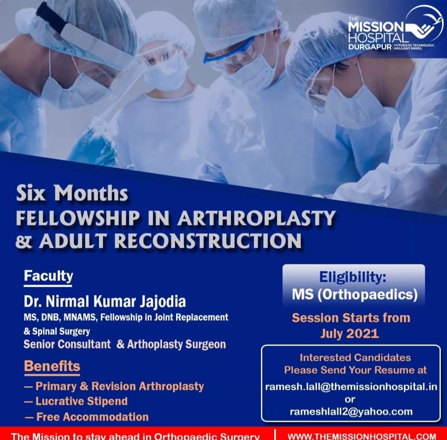 Arthroplasty fellowship - Prepguidance